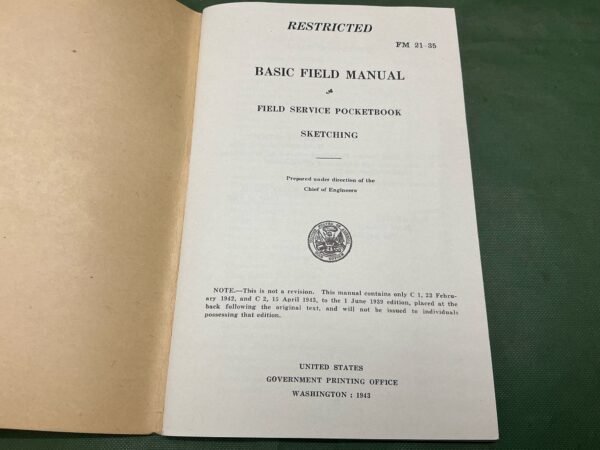 WW2 AMERICAN BASIC FIELD MANUAL SKETCHING (WSB4) - Image 2