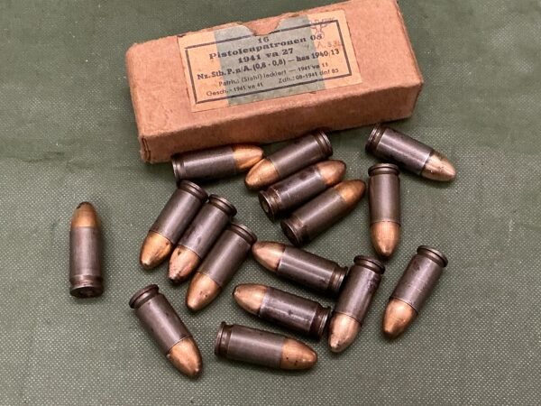 INERT WW2 GERMAN BOXED 9MM ROUNDS (B42)