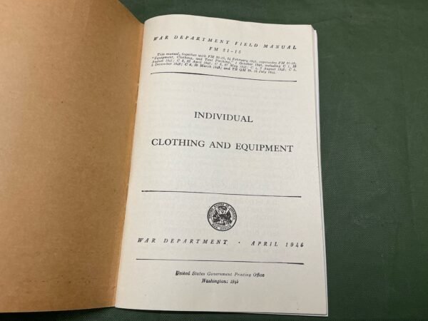 WW2 AMERICAN FIELD MANUAL CLOTHING (WSB4) - Image 2